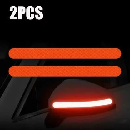 Car Reflective Safety Strip Stickers Rearview Mirror Warning Tape 6/2PCS