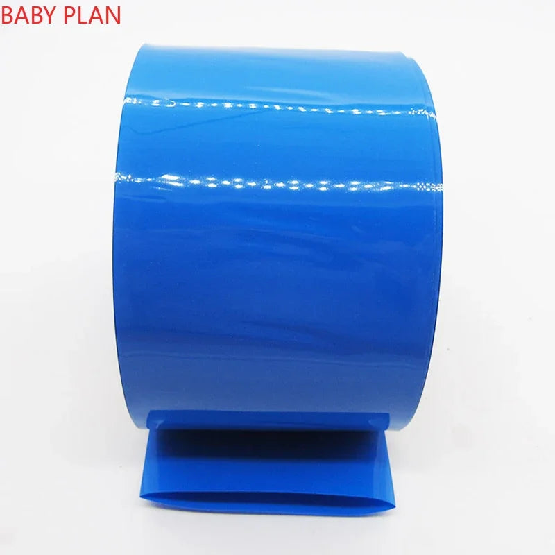 Blue PVC Heat Shrinkable Tube 100mm–600mm Insulating Sleeve for Lithium Battery Package Plastic Shrink Film