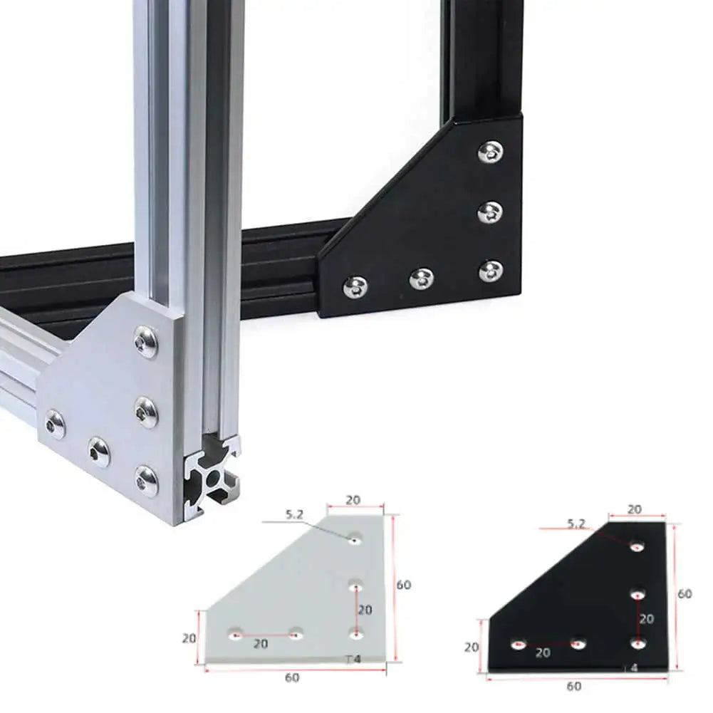 1 PCS  Plate Joint Board Plate Corner Angle Bracket For 2020 Aluminum Profile 5Hole 90 Degree Without Screws Home Hardware