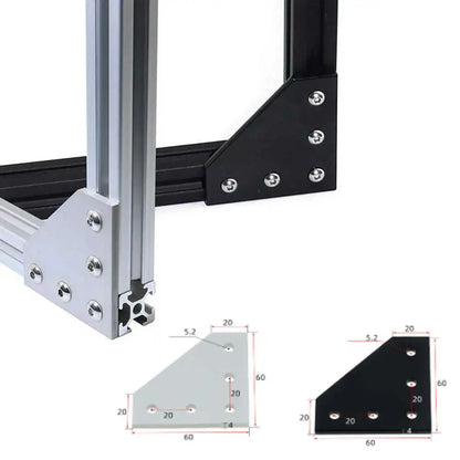 1 PCS  Plate Joint Board Plate Corner Angle Bracket For 2020 Aluminum Profile 5Hole 90 Degree Without Screws Home Hardware