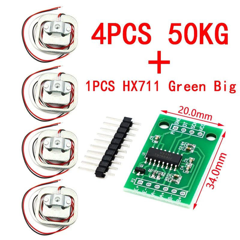 HX711 AD Module with 50Kg Body Load Cell Weighing Sensor and Measurement Tools