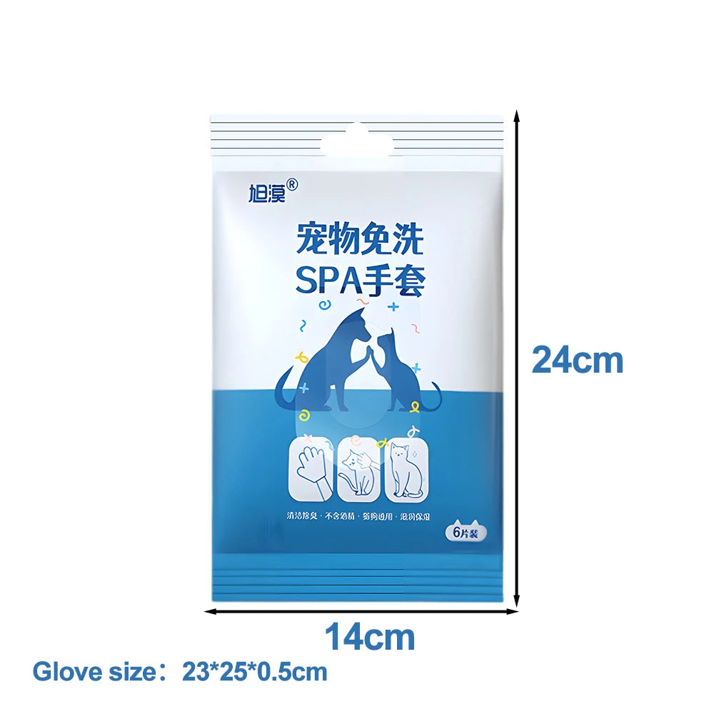 Disposable Pet Wash Gloves Towels No-Rinse Cleaning 30/6PCS