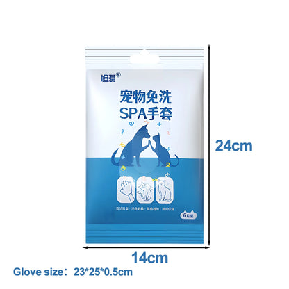 Disposable Pet Wash Gloves Towels No-Rinse Cleaning 30/6PCS