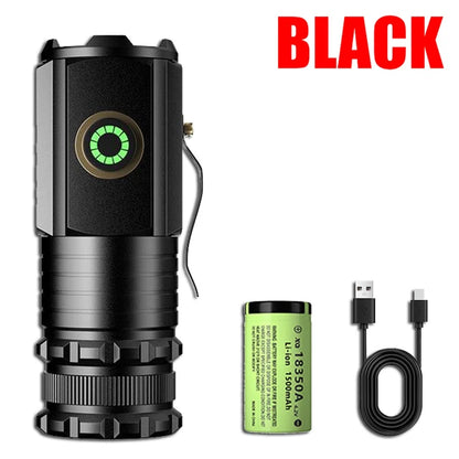 Powerful LED Flashlight GT60 High Power Tactical Zoomable Torch USB Rechargeable Outdoor Camping Lantern with Power Display