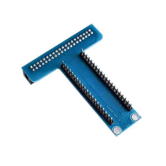 T-Type GPIO Expansion Board with 40P Ribbon Cable for Raspberry Pi 4/3B+ Accessories Red/Blue PCB