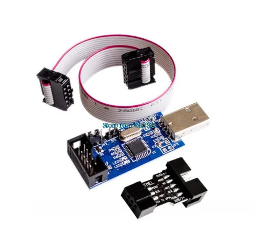 USB AVR Programmer USBASP USBISP ISP Bootloader with 10PIN to 6PIN Adapter