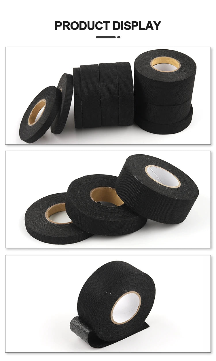 15m High Temperature Resistant Flame Retardant Velvet Electrical Tape for Car Engine Compartment Insulation