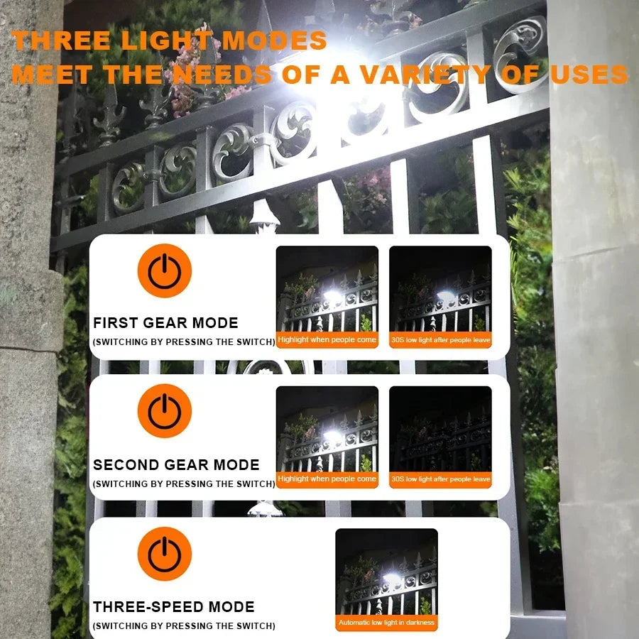 LED Solar Garden Lights Outdoor Solar Clip Light Rechargeable Motion Sensor Camping Lamp Fence Street Landscape Wall Decoration