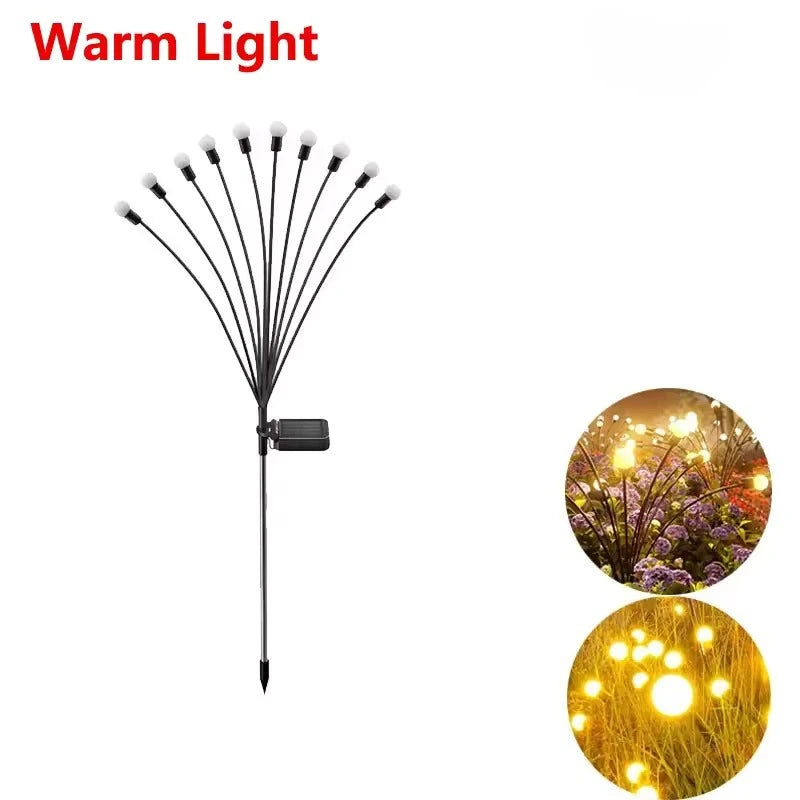 Solar Garden Lights, 6/8/10 LED Firefly Outdoor Landscape Wedding, Christmas Decoration Lawn Lamps