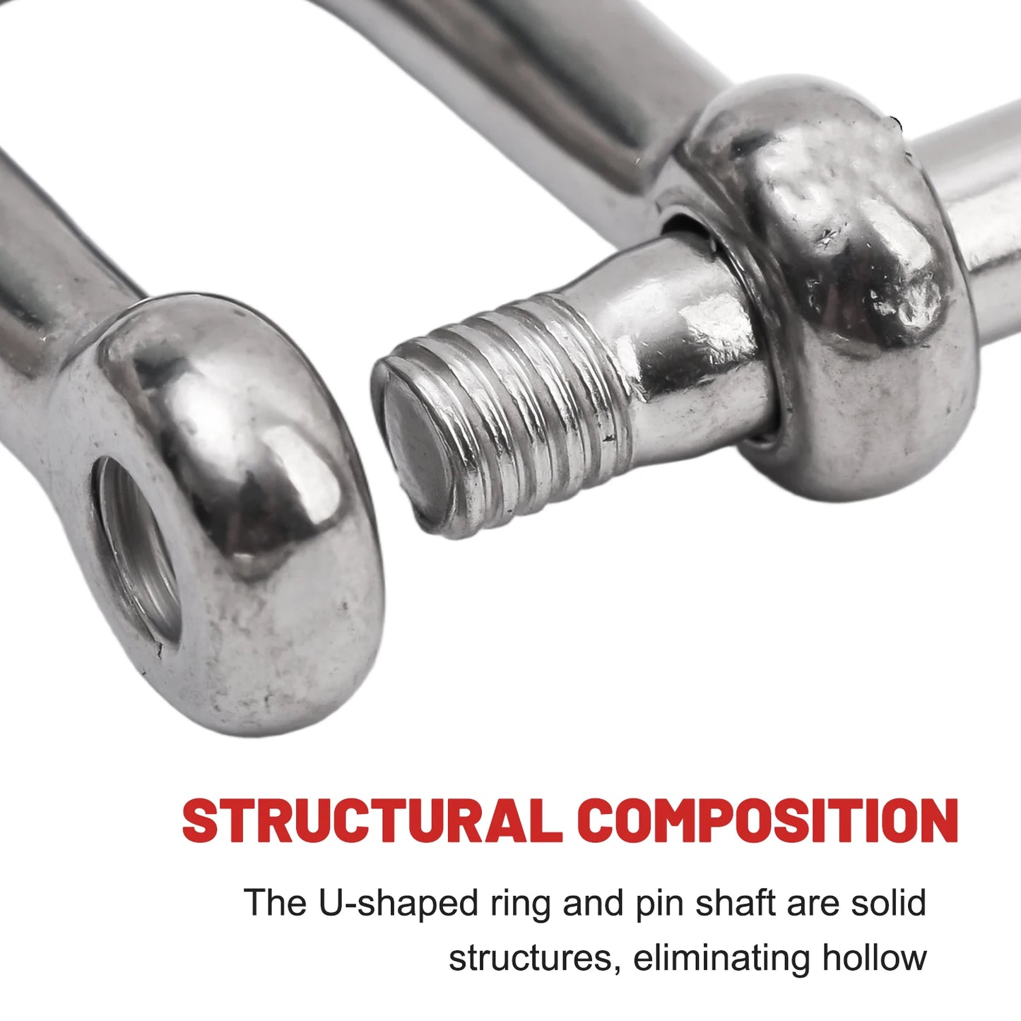 Stainless Steel D Link Shackle Ring Hooks Lifting Shackle Lock Wire Rope Clips D-Type Rigging Shackle Hooks Boat Hardware Tools
