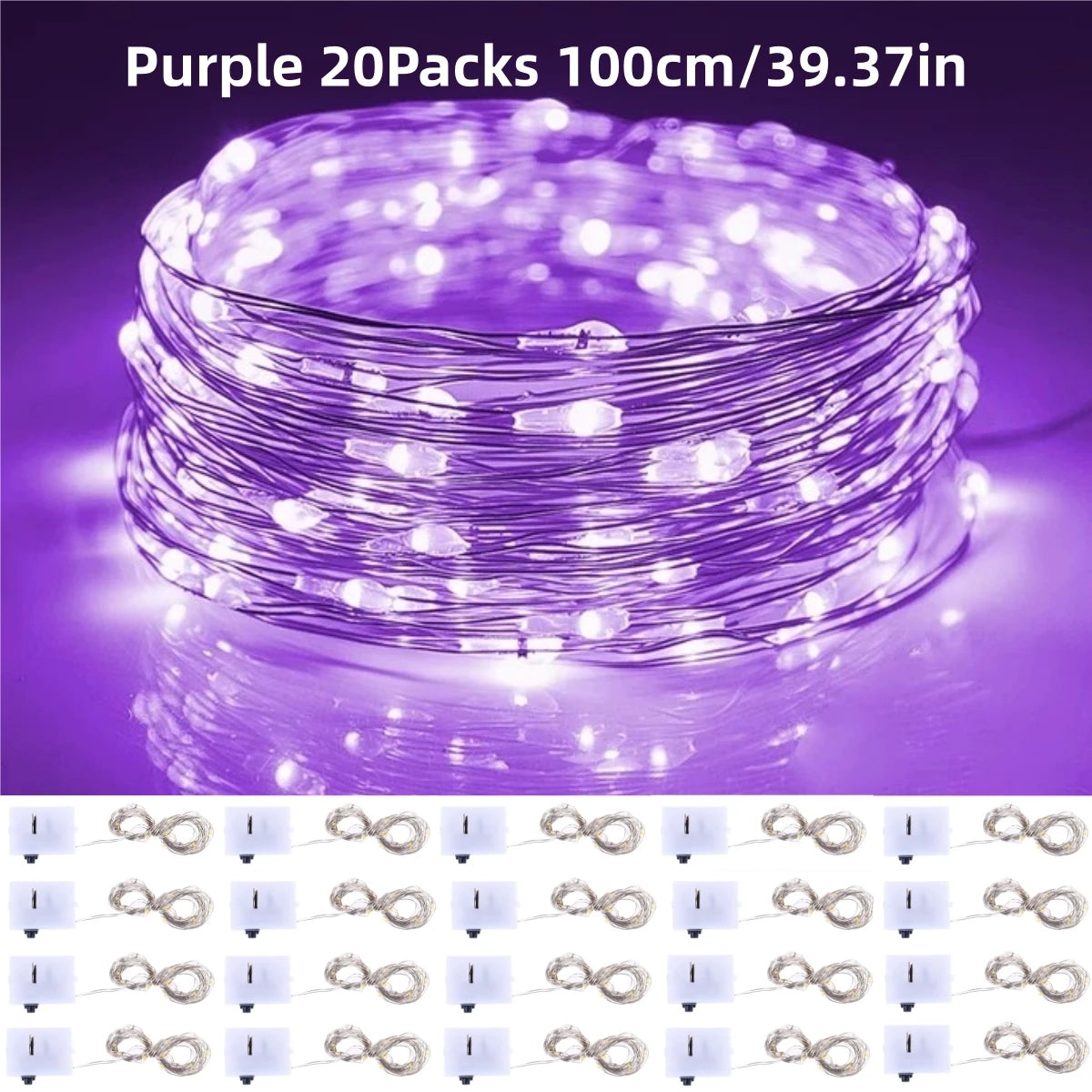 20Packs 1m LED String Lights Warm/Multicolor/Red/Green/Blue/Pink/Purple/White Christmas Atmosphere Firefly Lamp Starry Sky Light