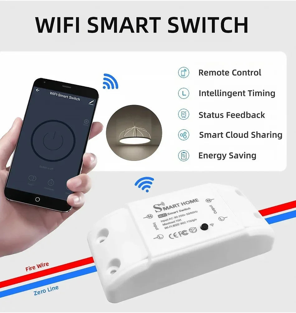 Tuya WiFi Smart Switch Module Alexa Google Home Compatible LED Controller with Smart Life App for Remote Light Control