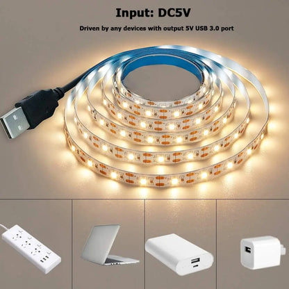 DC5V USB 2835 LED Strip Light White Warm White TV Background Lighting