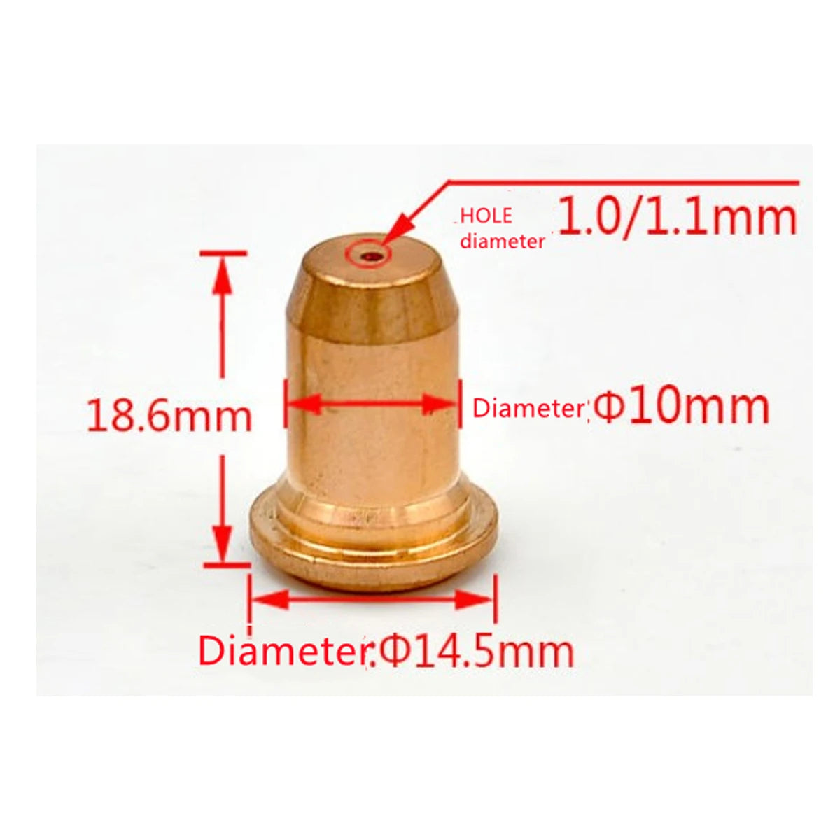 Plasma Tips Kit 1.0mm / 1.1mm Electrode for PT60 PT40 IPT-40 Plasma Torch, 1.0mm Nozzle 52582 51313P1.0 WSP-061001