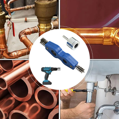 4-in-1 Battery Brush Copper Pipe Cleaner Welding Preparation High Torque Resistance Interchangeable Brush Heads For Copper Pipes