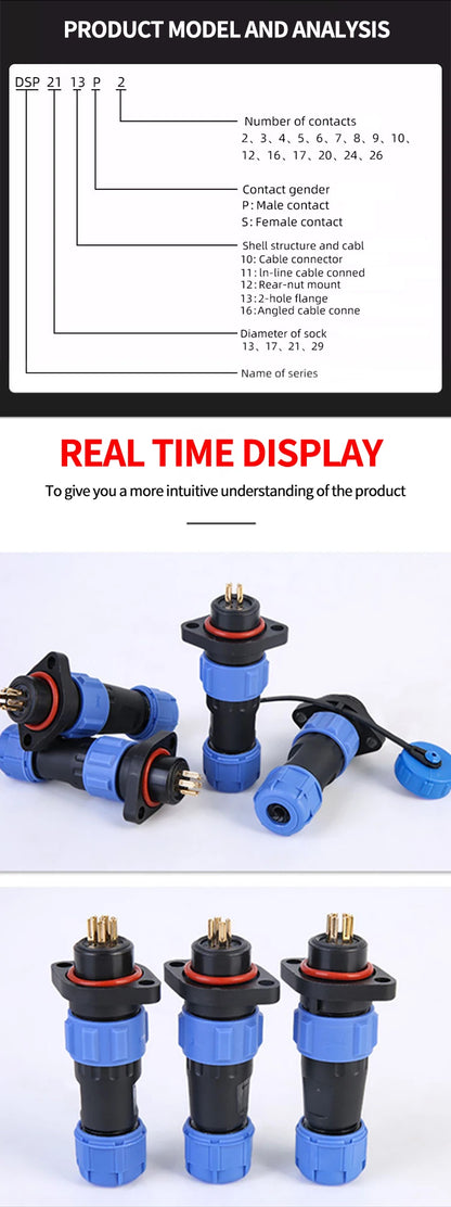 IP68 Waterproof Aviation Connector Panel Mount Male Female Plug Socket for Industrial Equipment 2–12 Pin Circular Connector