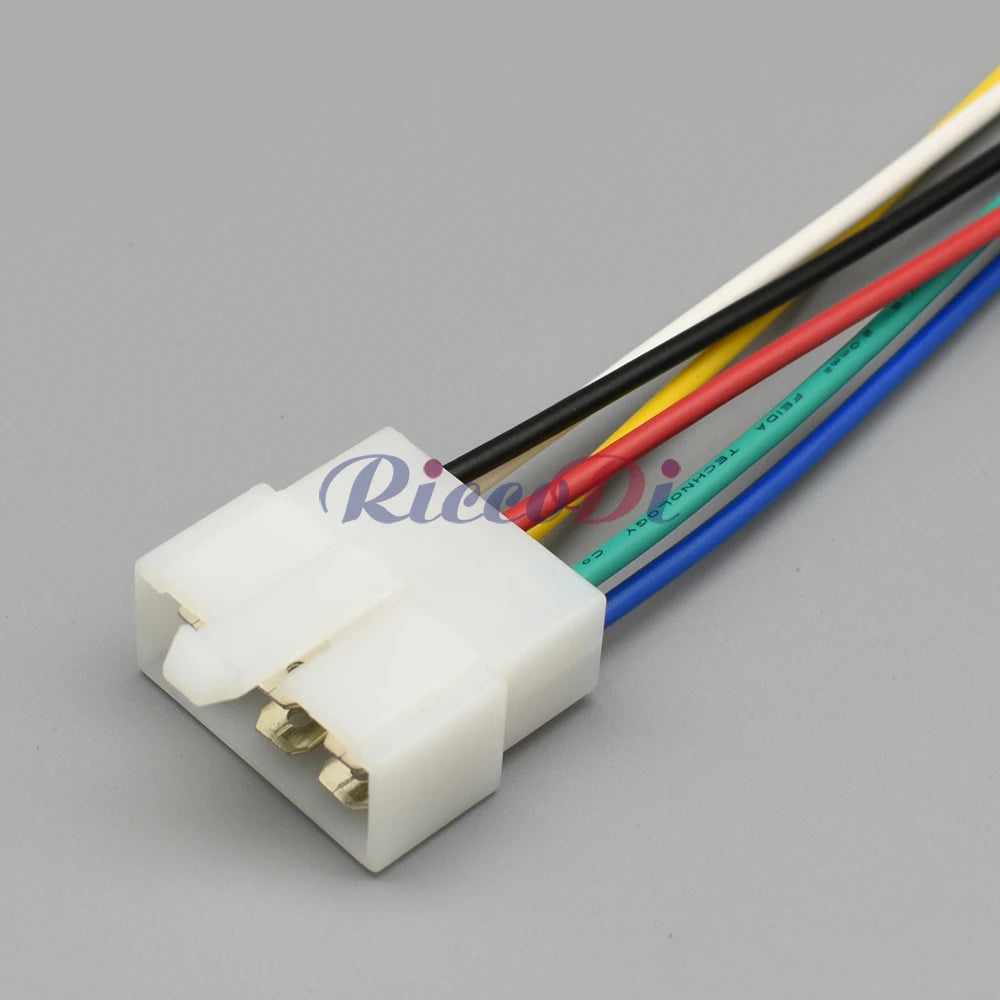 6120-2063 / 6110-4563 Automotive 6-Pin 6.3mm Unsealed Connector — Female Male Electrical Cable Socket Plug
