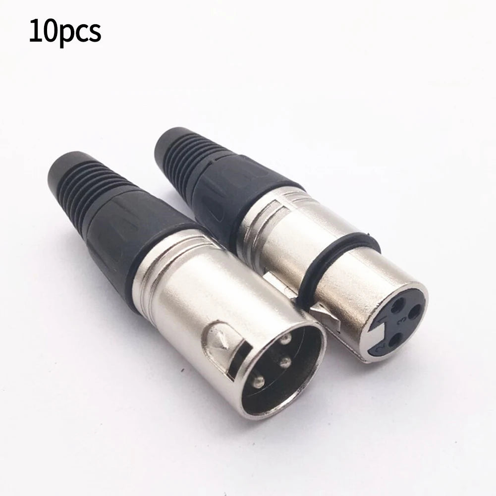 10 Pairs/PCS XLR DMX 3 Pin Audio Microphone Cable Connectors 10pcs Male + 10pcs Female MIC Snake Plug Cable Adapters 8 Options