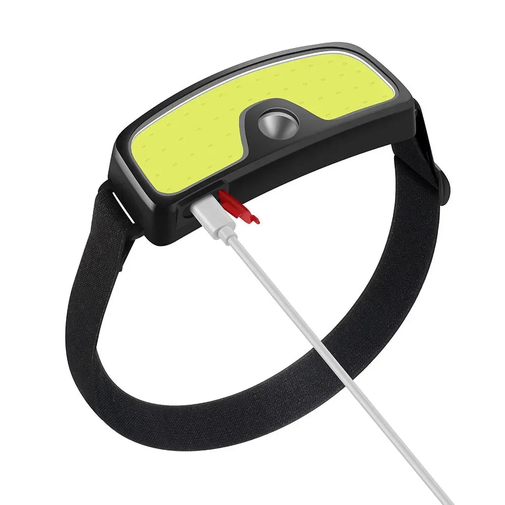 Strong Light Headlamp Portable Mini COB LED Headlight Built-in Battery Flashlight USB Rechargeable Head Lamp Hiking Torch