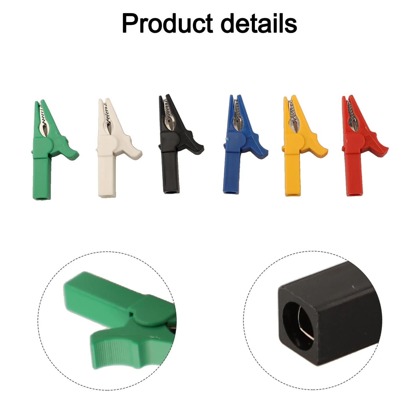 Electrical Jumpers Crocodile Clips Six Different Colors Strong Grip And Conductivity 14mm Maximum Opening 4mm Wiring Hole