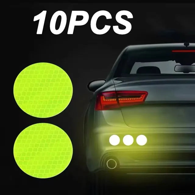 Car Bumper Reflective Safety Strip Stickers – Warning Reflector Tape Decals for Auto Exterior (10pcs/Set)