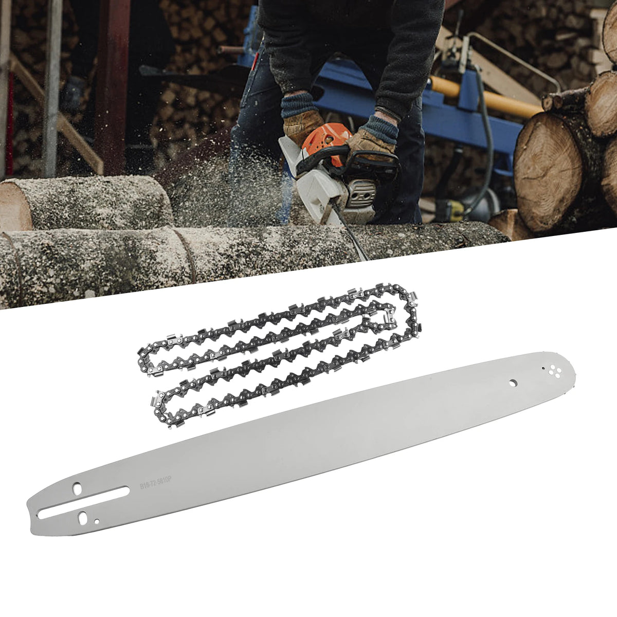 Replacement 18 Guide Bar with 0 325 Chain and 058 Gauge 72DL for 62CC 58CC 52CC Chainsaws Including and Tarus Models
