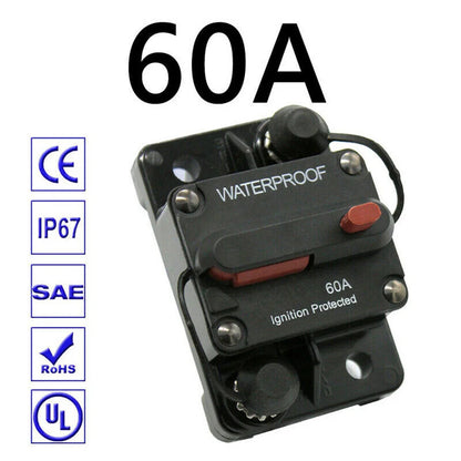 Color Black Manual Reset Fuse Sealed And Waterproof M6 Connection Studs Manual Reset Switch Protective Rubber Cap