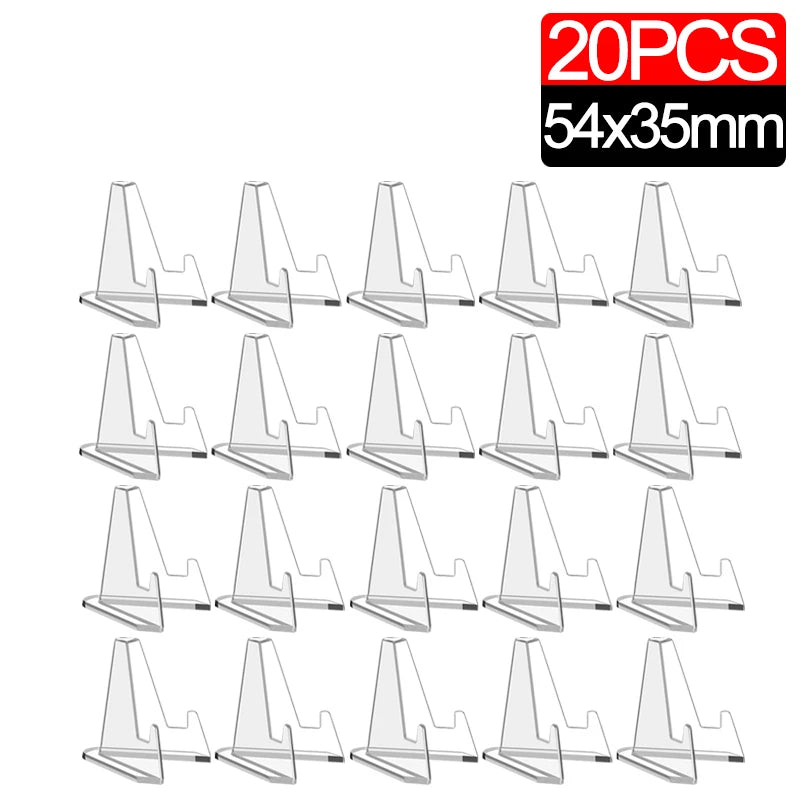 50-1Pcs Acrylic Display Stand Transparent Triangle Commemorative Coin Watch Card Holder Display Rack For Exhibitions Home Decor