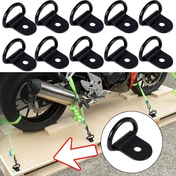 100/10PCS D Shape Pull Hook Tie Down Anchor Ring Iron Stainless Steel Cargo Tie Down Ring for Truck Trailers RV Boat Accessories