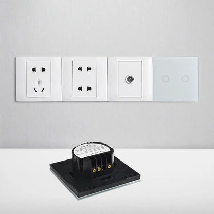 2-Gang Touch Switch Touch Dimmer Switch Office Lighting Home Decor 30 -90 Brightness Dimming No Neutral Wire Required