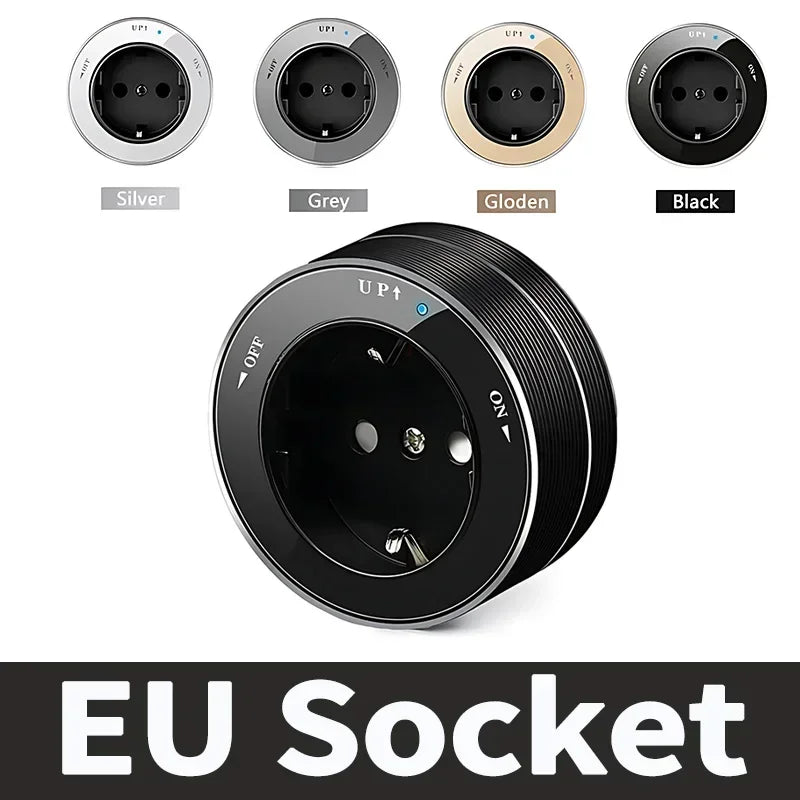 Power Track Universal Socket with USB Wall Mount Power Strip Removable Outlet Adapter