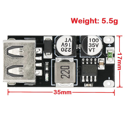 USB QC2.0/QC3.0 DC-DC Buck Converter Module Fast Charging Step-Down 6-32V to 5V/9V/12V/24V