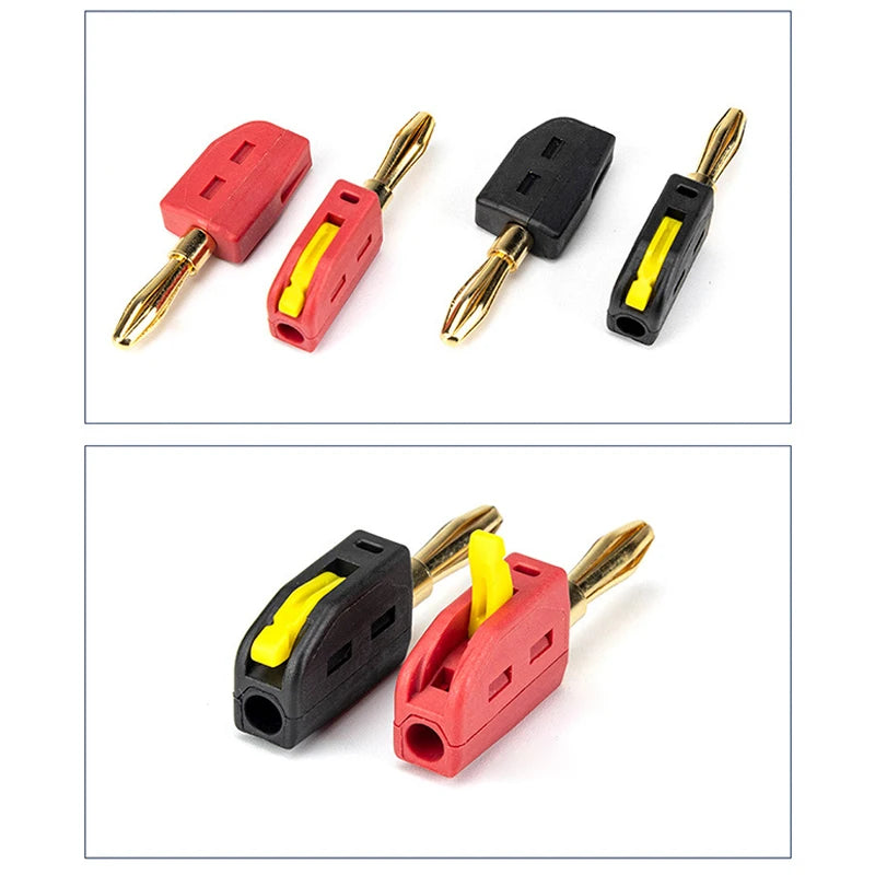 New Portable 32A 4mm Banana Plug High Current Quick Connect Gold-Plated Banana Connectors Audio Copper Speakers Amplifier