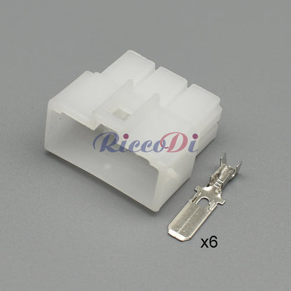 6 Pin Automotive Electrical Wiring Connector 6.3mm Female Male Socket 6120-2063 6110-4563