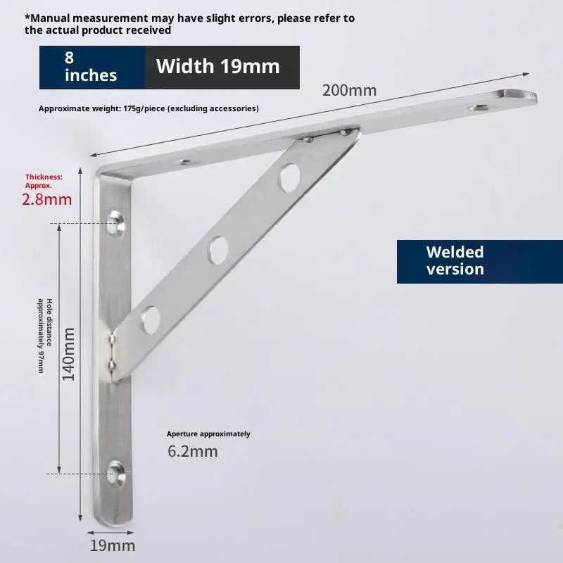 2Pcs Angle Bracket Heavy Duty For Wall Angle Bracket Stainless Steel L Type Bracket