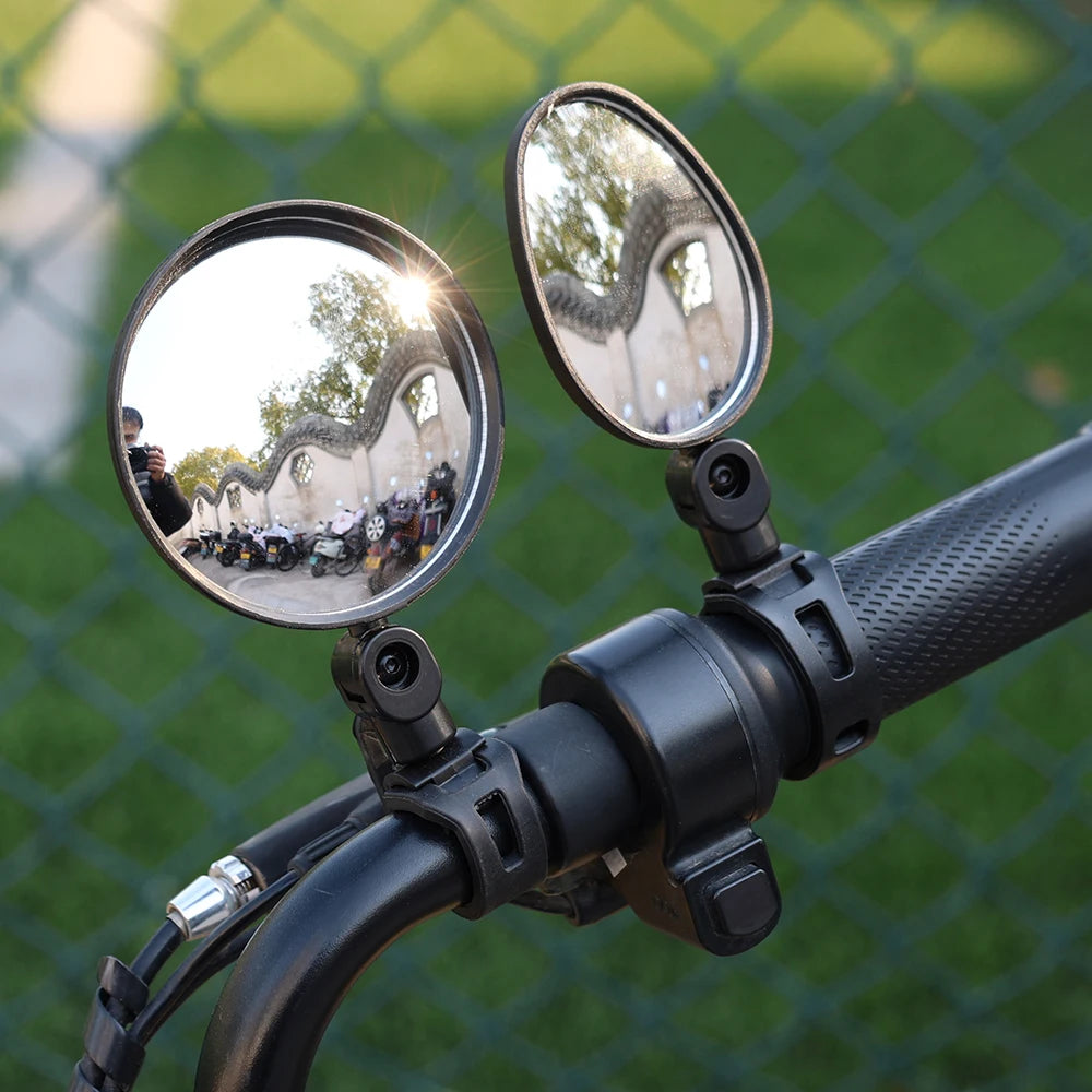 2/1pcs Bicycle Rearview Mirror Adjustable Rotate Auxiliary Handlebar Mount Wide-Angle Convex Cycling Rear View Mirrors Accesso