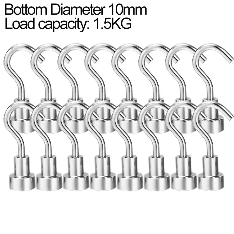 20/1Pcs Metal Strong Magnetic Hooks, Wall-mounted Heavy Duty Magnet Hook for Key, Coat, Hanging, Home, Kitchen, Bathroom Storage
