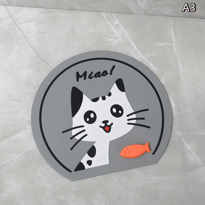 Sewer Floor Drain Cover Deodorizer Cat Frog Pattern Bathroom Silicone Seal Mat Deodorant Mat Kitchen Toilet Insect-Proof Mat