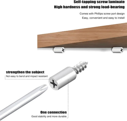 Cross Self-Tapping Screws with Nonslip Rubber Support — Cabinet Board Laminate Glass Partition Shelf Nails 8–100pcs