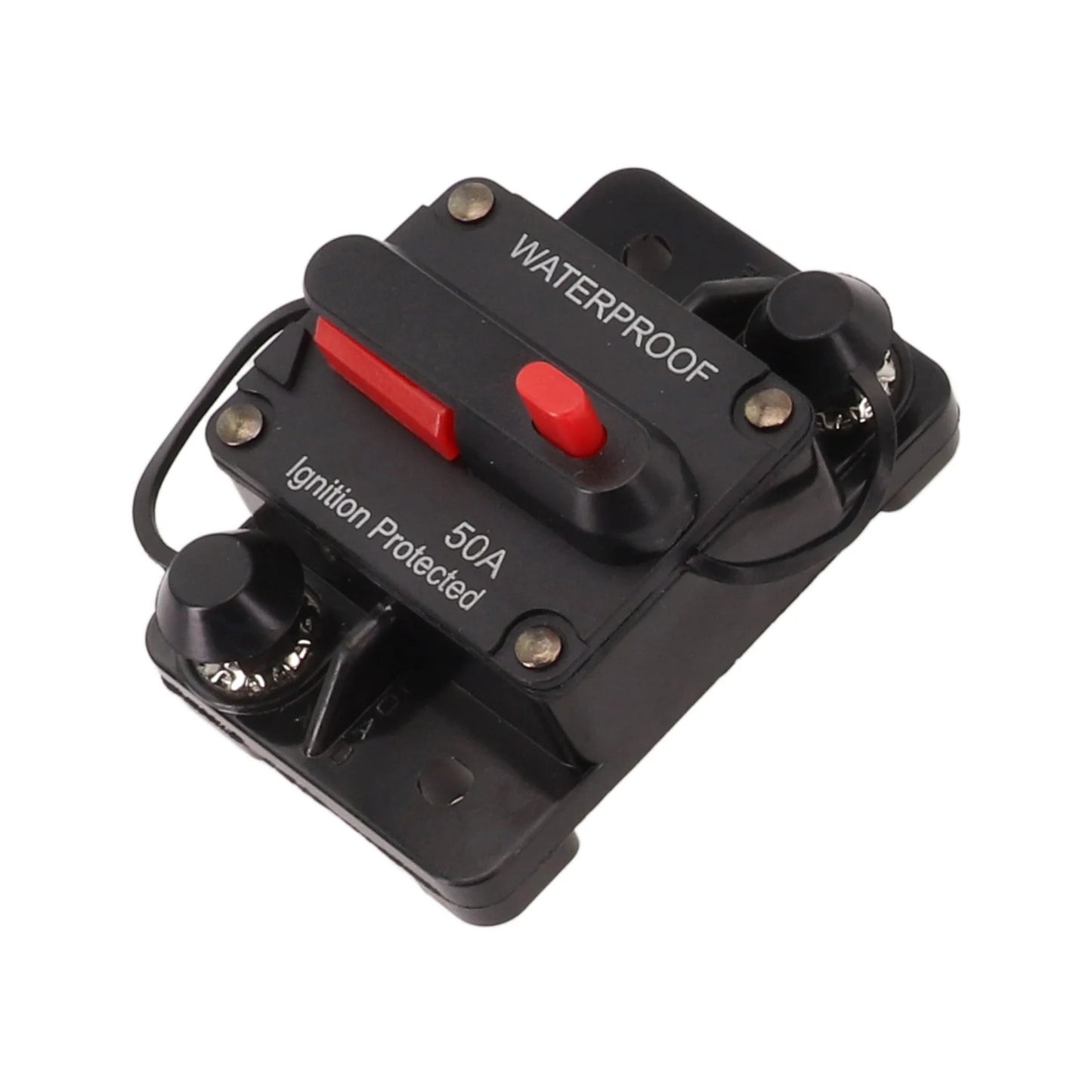 Color Black Manual Reset Fuse Sealed And Waterproof M6 Connection Studs Manual Reset Switch Protective Rubber Cap