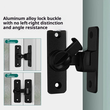 New Punch-free Hasp Latch Door Lock Black Cabinet Locks Kids Safety Lock  Sliding Door Anti-pried Hook Lock Hardware