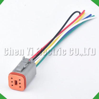 6 Pin Waterproof DT Connector DT04-6P DT06-6S DT04-6P-L012 15cm Automotive Pigtail