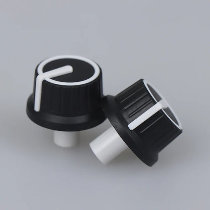 2 Piece 25*25.5MM black and white rubber half shaft knob potentiometer rotary encoder volume switch knob