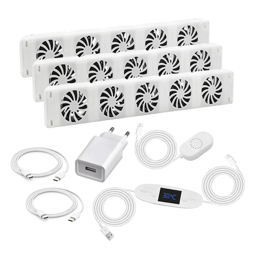 Upgrade 5.0 Duo-Set Radiator Fan Smart Radiator Booster Extension Set Ventilator Fan European Standard 5V Household Radiator