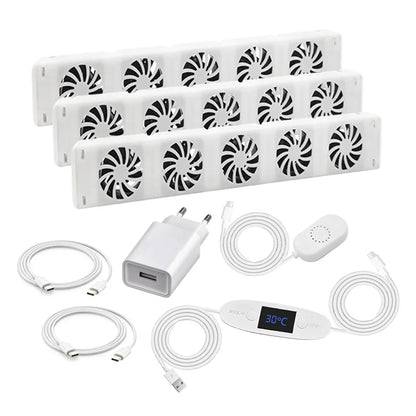 Upgrade 5.0 Duo-Set Radiator Fan Smart Radiator Booster Extension Set Ventilator Fan European Standard 5V Household Radiator