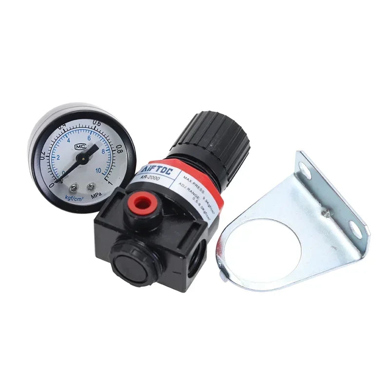 AR2000 Pneumatic Air Compressor Pressure Regulator Reduction Valve 1/4'' Thread BSP with 2MM 4MM 6MM 8MM 10MM Fittings