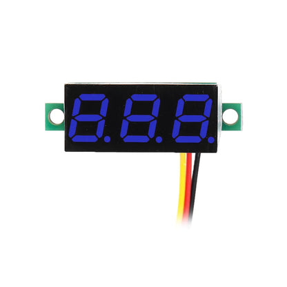 0.28" LED Digital Voltmeter 0¨C100V DC Panel Gauge with Red/Blue/Green/Yellow Display, Mini 3-Wire Voltage Meter for Car and DIY Projects