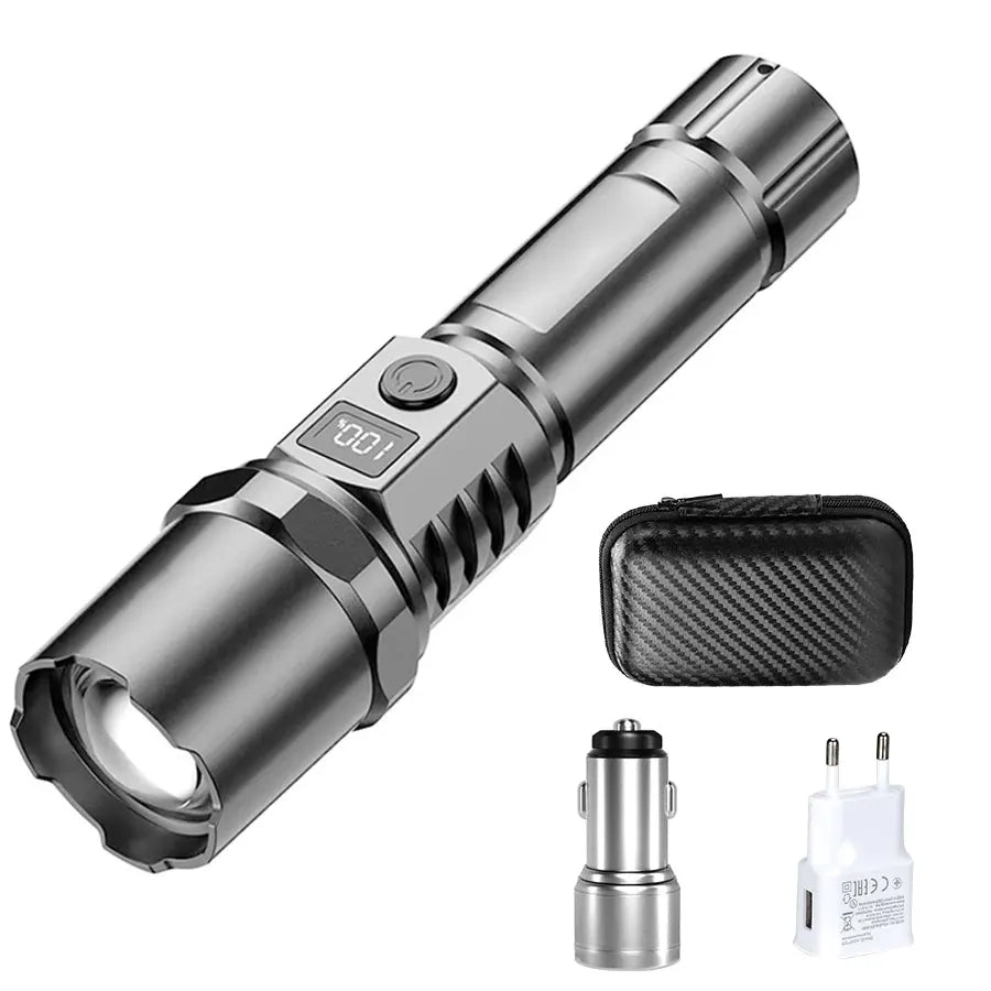 Super Bright LED Flashlight USB-C Rechargeable Tactical Torch