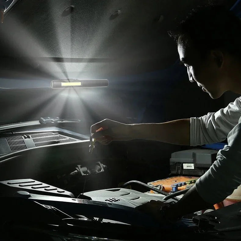 Portable UV LED Pen Light USB Rechargeable Work Lantern with Magnet