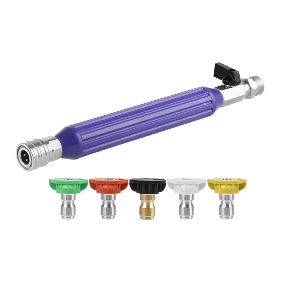 Car Washing Quick-Connect Nozzle — Power Washer Spray Gun Attachment Purple &amp; Black Universal Fit